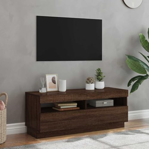 WRJENFSC TV Schrank mit RGB LED Beleuchtung Braun Eichen-Optik Holzwerkstoff 100x35x40 cm Modernes TV Board für Wohnzimmer WRJENFSC TV Schrank mit RGB LED Beleuchtung Braun Eichen-Optik Holzwerkstoff 100x35x40 cm Modernes TV Board für Wohnzimmer von WRJENFSC
