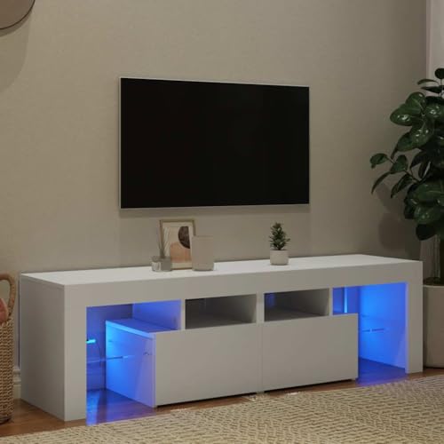 WRJENFSC TV-Schrank mit RGB-LED-Beleuchtung Weiß Lowboard 140x36,5x40 cm Modernes Design Stauraum für Wohnzimmer WRJENFSC TV-Schrank mit RGB-LED-Beleuchtung Weiß Lowboard 140x36,5x40 cm Modernes Design Stauraum für Wohnzimmer von WRJENFSC