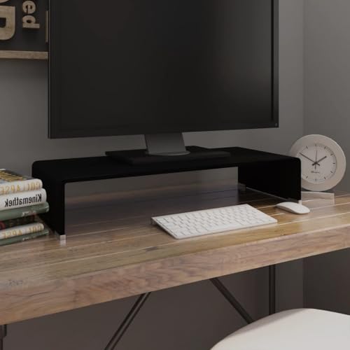 WRJENFSC TV-Tisch/Bildschirmerhöhung Glas Schwarz 70x30x13 cm Sideboard Fernseher Tv Sideboard Wohnzimmer Tv Ständer Buffetschrank für Schlafzimmer Flur Wohnstube Inneres von WRJENFSC