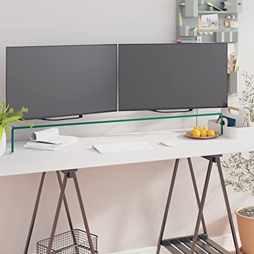 WRJENFSC TV-Tisch/Bildschirmerhöhung Glas Transparent 120x30x13 cm Sideboard Fernseher Tv Sideboard Wohnzimmer Tv Ständer Buffetschrank für Schlafzimmer Flur Wohnstube Inneres von WRJENFSC