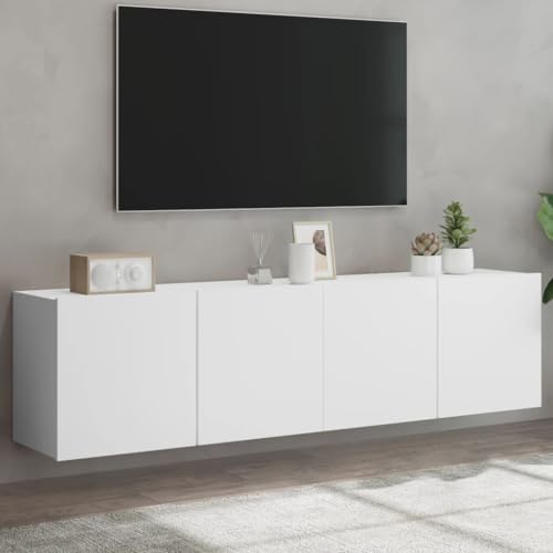 WRJENFSC TV-Wandschränke 2 STK. Weiß 80x30x41 cm Tv Cabinet for Living Room Tv Sideboard Wohnzimmer Tv Ständer Fernsehschrank für Flur Wohnstube Schlafzimmer Inneres von WRJENFSC