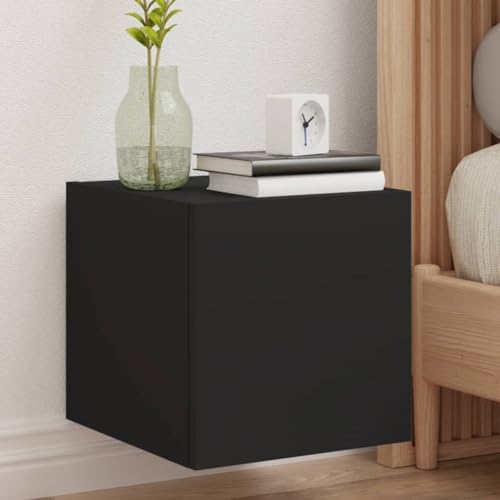 WRJENFSC TV-Wandschränke mit LED-Leuchten 2 STK. Schwarz 30,5x35x30 cm Tv Table Couchtisch Tv Sideboard Wohnzimmer Tv Tisch für Inneres Schlafzimmer Flur Wohnstube von WRJENFSC