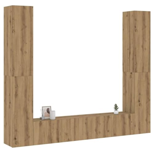WRJENFSC TV Wandschrank 6 Stück Artisan-Eiche Holzwerkstoff Hängender Fernsehschrank mit Stauraum Modernes Design für Wohnzimmer von WRJENFSC