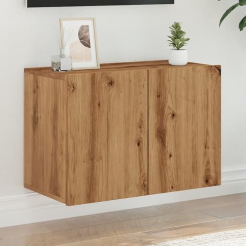 WRJENFSC TV-Wandschrank Artisan-Eiche 60x30x41 cm Tv Cabinet for Living Room Tv Sideboard Wohnzimmer Tv Ständer Fernsehschrank für Flur Wohnstube Schlafzimmer Inneres von WRJENFSC