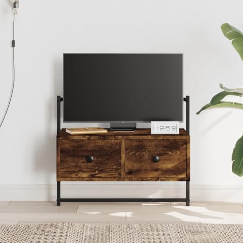 WRJENFSC TV-Wandschrank Räuchereiche 60,5x30x51 cm Holzwerkstoff Tv Tisch Tv Board Hängend Wohnzimmer Möbel Fernsehtisch Hoch für Flur Inneres Schlafzimmer Wohnstube von WRJENFSC