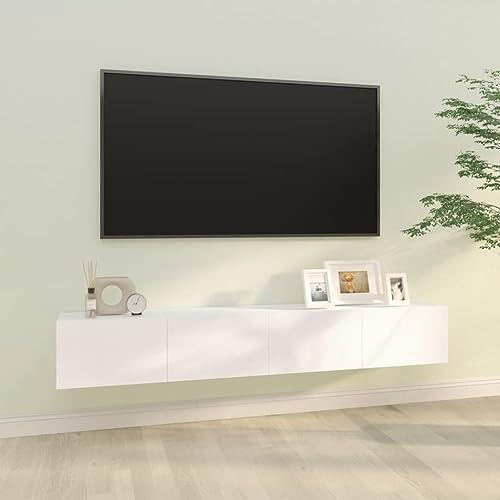 WRJENFSC TV Wandschrank Weiß Holzwerkstoff 100x30x30 cm 2 Stück Elegantes Design mit Stauraum für Wohnzimmer TV Board von WRJENFSC