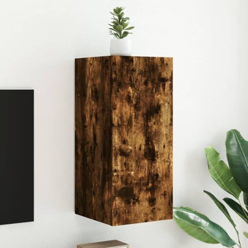 WRJENFSC TV-Wandschrank mit LED-Leuchten Räuchereiche 30,5x35x70 cm Tv Table Couchtisch Tv Sideboard Wohnzimmer Tv Tisch für Inneres Schlafzimmer Flur Wohnstube von WRJENFSC