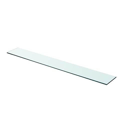 WRJENFSC Transparente Glasplatte Wandregal 90x12 cm aus Hartglas | Modernes Deko-Element für Lamellenwand | Tragfähig 15 kg für Ablage in Wohnzimmer Badezimmer Küche von WRJENFSC