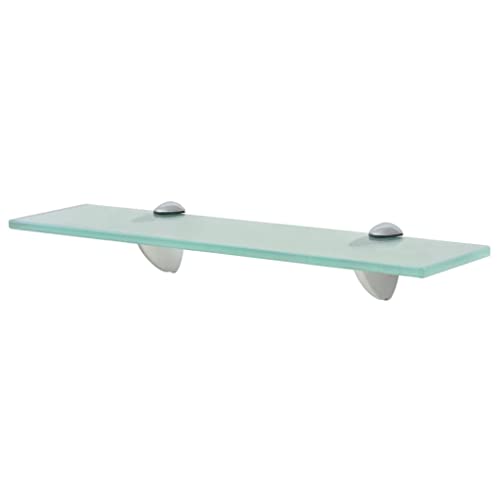 WRJENFSC Transparentes Glas Schweberegal Wandregal 40x10 cm 8 mm mit Zink-Clips Tragfähigkeit 10 kg Modernes Design für Bad Wohnzimmer Schlafzimmer Dekoration von WRJENFSC