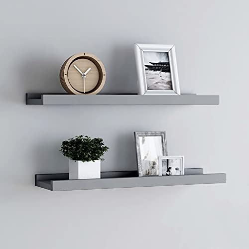 WRJENFSC Wand-Bilderleisten Set Grau 60x9x3 cm 2 Stück U-förmiges Design für Bilder und Deko Wandregal im Wohnzimmer Bad Küche WRJENFSC Wand-Bilderleisten Set Grau 60x9x3 cm 2 Stück U-förmiges Design für Bilder und Deko Wandregal im Wohnzimmer Bad Küche von WRJENFSC