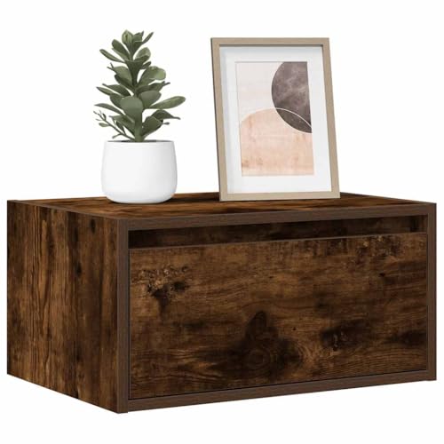 WRJENFSC Wand-Nachttisch mit LED-Leuchten Räuchereiche Tv Table Couchtisch Tv Schrank Tv Stand Cabinet für Schlafzimmer Inneres Flur Wohnstube von WRJENFSC