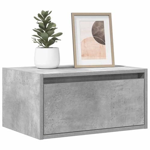 WRJENFSC Wand-Nachttische mit LED-Leuchten 2 STK. Betongrau Tv Table Couchtisch Tv Schrank Tv Stand Cabinet für Schlafzimmer Inneres Flur Wohnstube von WRJENFSC