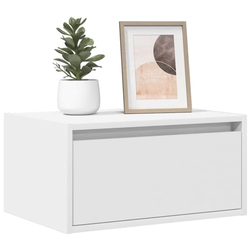 WRJENFSC Wand-Nachttische mit LED-Leuchten 2 STK. Weiß Tv Table Couchtisch Tv Schrank Tv Stand Cabinet für Schlafzimmer Inneres Flur Wohnstube von WRJENFSC