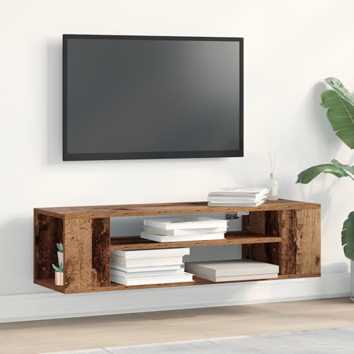 WRJENFSC Wandmontierter TV Schrank Altholz Optik 100x30x26,5 cm Holzwerkstoff Fernsehschrank mit Stauraum für Wohnzimmer WRJENFSC Wandmontierter TV Schrank Altholz Optik 100x30x26,5 cm Holzwerkstoff Fernsehschrank mit Stauraum für Wohnzimmer von WRJENFSC