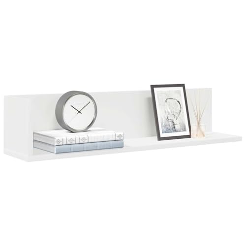 WRJENFSC Wandregal 2 STK. Weiß 75x16,5x16,5 cm Holzwerkstoff Schweberegal für Wandmontage Robustes Material Langlebigkeit Vielseitig in Wohnzimmer Badezimmer Küche von WRJENFSC