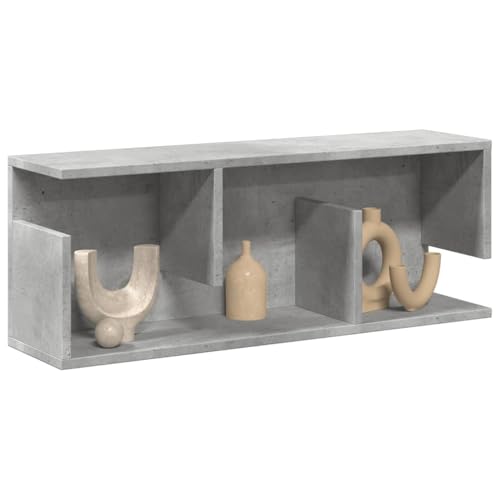 WRJENFSC Wandregal 80x20x30 cm Betongrau Holzwerkstoff Schmaler Hängeschrank für Küche Bad Wohnzimmer Stauraum Deko von WRJENFSC
