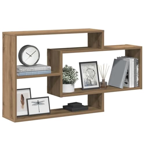 WRJENFSC Wandregal Artisan-Eiche Holzwerkstoff 104x20x58,5 cm mit 3 offenen Fächern für Aufbewahrung und Deko im Wohnzimmer Büro oder Badezimmer Platzsparendes Design WRJENFSC Wandregal Artisan-Eiche Holzwerkstoff 104x20x58,5 cm mit 3 offenen Fächern für Aufbewahrung und Deko im Wohnzimmer Büro oder Badezimmer Platzsparendes Design von WRJENFSC