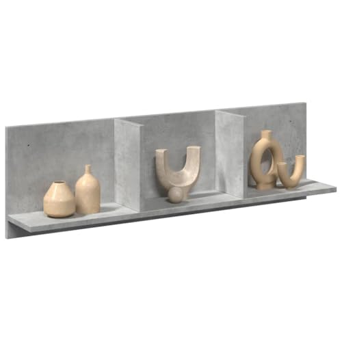 WRJENFSC Wandregal Betongrau 100x16,5x30 cm aus Holzwerkstoff Schmaler Hängeschrank für Küche Badezimmer Wohnzimmer Dekorativer Stauraum von WRJENFSC