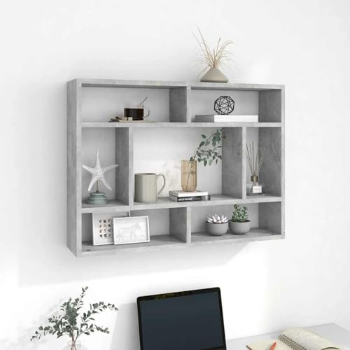 WRJENFSC Wandregal Betongrau aus Holzwerkstoff 75x16x55 cm Modernes Design mit Offenen Fächern Robust Leicht zu Reinigen für Bücher Deko in Wohnzimmer Bad Küche WRJENFSC Wandregal Betongrau aus Holzwerkstoff 75x16x55 cm Modernes Design mit Offenen Fächern Robust Leicht zu Reinigen für Bücher Deko in Wohnzimmer Bad Küche von WRJENFSC