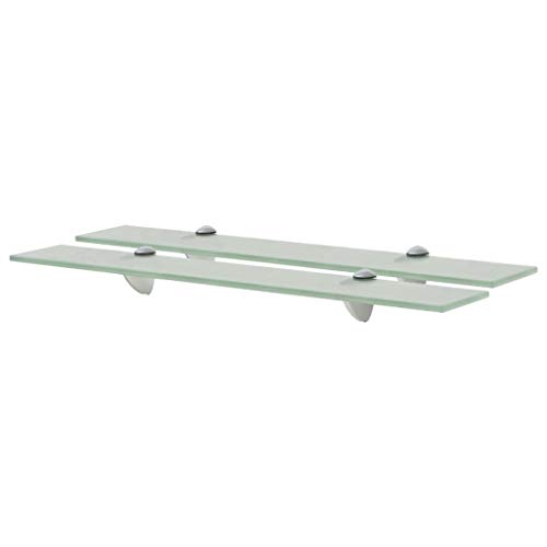WRJENFSC Wandregal Glas Set 2 STK 60x10 cm 8 mm Schwebendes Regal Badregal Küchenregal Dekorativ Modernes Design für Wohnzimmer Schlafzimmer Badezimmer von WRJENFSC
