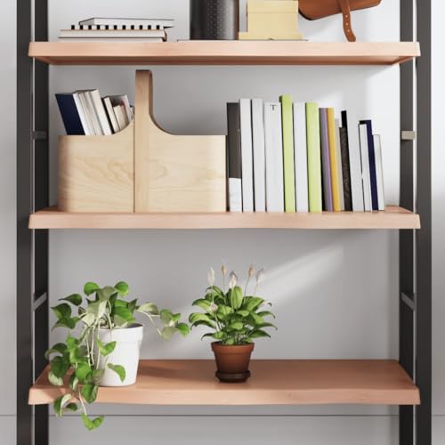WRJENFSC Wandregal Hellbraun Massivholz Eiche 80x40x(2-4) cm Rustikales Handgefertigtes Design für Bücherregal Wand Küchenregal Badezimmer von WRJENFSC