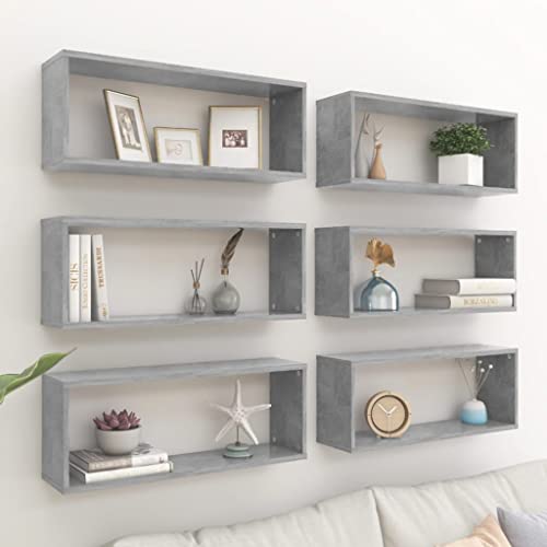 WRJENFSC Wandregal Schwebend Set 6 STK Bücherregal Deko Regal Betongrau 60x15x23 cm Holzwerkstoff für Wohnzimmer Bad Küche Wanddekoration und Aufbewahrung WRJENFSC Wandregal Schwebend Set 6 STK Bücherregal Deko Regal Betongrau 60x15x23 cm Holzwerkstoff für Wohnzimmer Bad Küche Wanddekoration und Aufbewahrung von WRJENFSC