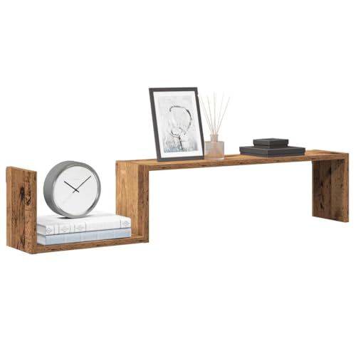 WRJENFSC Wandregal Schweberegal Altholz-Optik Holzwerkstoff 100x15x20 cm 2 STK. für Deko Aufbewahrung in Wohnzimmer Büro Bad Multifunktionales Design WRJENFSC Wandregal Schweberegal Altholz-Optik Holzwerkstoff 100x15x20 cm 2 STK. für Deko Aufbewahrung in Wohnzimmer Büro Bad Multifunktionales Design von WRJENFSC