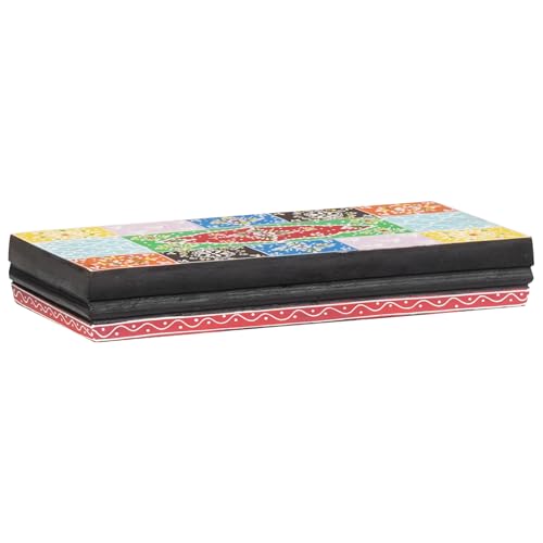 WRJENFSC Wandregal Set 3-teilig aus Mangoholz 100x20x6 cm Buntes Design für Wanddeko Bücher und Pflanzen in Wohnzimmer Schlafzimmer – Robust Leicht zu Montieren von WRJENFSC