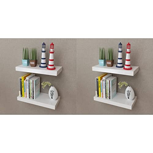 WRJENFSC Wandregal Set 4 STK. Weiß 40 cm Unsichtbare Montage Schwebende Regale für Wohnzimmer Küche Bad Dekoration und Aufbewahrung WRJENFSC Wandregal Set 4 STK. Weiß 40 cm Unsichtbare Montage Schwebende Regale für Wohnzimmer Küche Bad Dekoration und Aufbewahrung von WRJENFSC