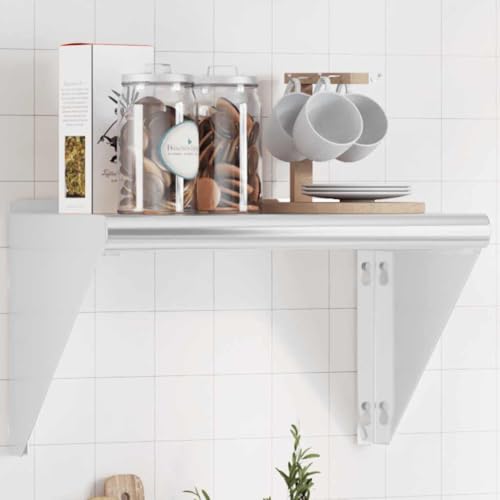 WRJENFSC Wandregal Silbern Edelstahl 50x30x31 cm Schweberegal mit erhöhter Kante platzsparendes Design robust und langlebig für Wohnzimmer Schlafzimmer Küche Bad WRJENFSC Wandregal Silbern Edelstahl 50x30x31 cm Schweberegal mit erhöhter Kante platzsparendes Design robust und langlebig für Wohnzimmer Schlafzimmer Küche Bad von WRJENFSC