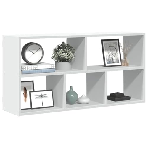 WRJENFSC Wandregal Weiß Schwebendes Regal aus Holzwerkstoff 100x25x50 cm mit Stauraum Modernes Design für Wohnzimmer Küche Badezimmer von WRJENFSC