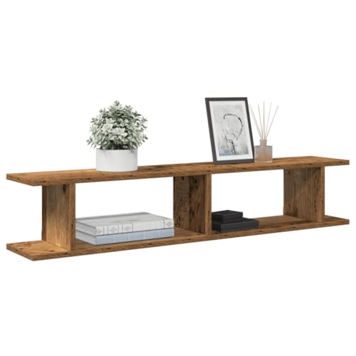 WRJENFSC Wandregale 2 STK. Altholz-Optik 105x18x20 cm Holzwerkstoff Schwebendes Regal Bücherregal Wand Hängeregal Badezimmer Regal für Badezimmer Wohnzimmer Schlafzimmer Küche WRJENFSC Wandregale 2 STK. Altholz-Optik 105x18x20 cm Holzwerkstoff Schwebendes Regal Bücherregal Wand Hängeregal Badezimmer Regal für Badezimmer Wohnzimmer Schlafzimmer Küche von WRJENFSC