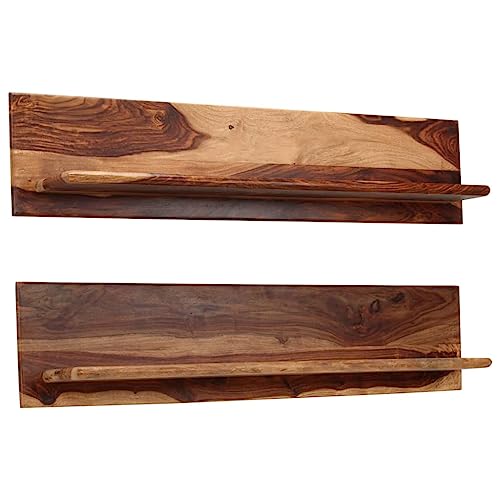 WRJENFSC Wandregale aus Massivholz Akazie 2 Stück Rustikales Design Handgefertigt Größe 118x26x20 cm für Bücherregal Wanddekoration in Wohnzimmer Küche Badezimmer WRJENFSC Wandregale aus Massivholz Akazie 2 Stück Rustikales Design Handgefertigt Größe 118x26x20 cm für Bücherregal Wanddekoration in Wohnzimmer Küche Badezimmer von WRJENFSC