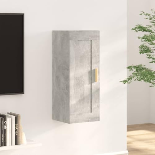 WRJENFSC Wandschrank Betongrau Holzwerkstoff 35x34x90 cm Schmaler Aufbewahrungsschrank mit Tür für Wandmontage Bücherregal Wohnzimmer Bad WRJENFSC Wandschrank Betongrau Holzwerkstoff 35x34x90 cm Schmaler Aufbewahrungsschrank mit Tür für Wandmontage Bücherregal Wohnzimmer Bad von WRJENFSC