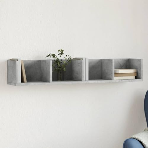 WRJENFSC Wandschrank Betongrau Schwebendes Regal 99x18x16,5 cm Modernes Design Aufbewahrung für Wohnzimmer Küche Bad Bücherregal Wand WRJENFSC Wandschrank Betongrau Schwebendes Regal 99x18x16,5 cm Modernes Design Aufbewahrung für Wohnzimmer Küche Bad Bücherregal Wand von WRJENFSC