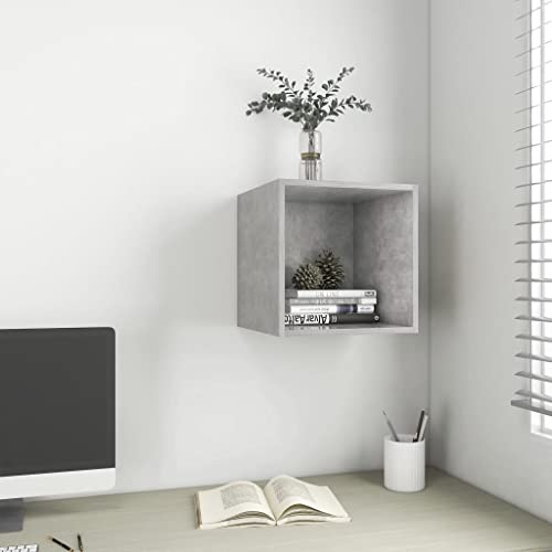 WRJENFSC Wandschrank Betongrau Wandregal Schwebend 37x37x37 cm Holzwerkstoff für Wohnzimmer Bad Küche Dekoration Aufbewahrung Robust und Langlebig WRJENFSC Wandschrank Betongrau Wandregal Schwebend 37x37x37 cm Holzwerkstoff für Wohnzimmer Bad Küche Dekoration Aufbewahrung Robust und Langlebig von WRJENFSC