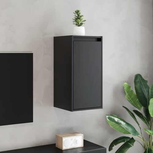 WRJENFSC Wandschrank Schwarz Massivholz Kiefer 30x30x60 cm 2 STK. Robustes Design für Dekoration Bücher TV im Wohnzimmer Küche Bad von WRJENFSC