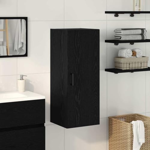 WRJENFSC Wandschrank Schwarze Eiche 34.5x34x90cm Holzwerkstoff Modernes Design Robuste Wohnzimmerschrank Flurmöbel Kommodenschrank mit Staubfreiem Innenraum für Living Room Bedroom Corridor von WRJENFSC