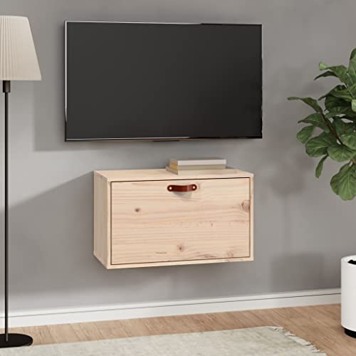 WRJENFSC Wandschrank aus Massivholz Kiefer 60x30x35 cm Hängeschrank mit Flexibler Türmontage für Küche Bad Wohnzimmer Stauraum Holzregal von WRJENFSC