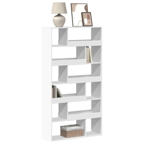 WRJENFSC Weiß Bücherregal aus Holzwerkstoff 100x33x187,5 cm mit 12 Fächern als schmaler Hochschrank und Raumteiler für Wohnzimmer Küche WRJENFSC Weiß Bücherregal aus Holzwerkstoff 100x33x187,5 cm mit 12 Fächern als schmaler Hochschrank und Raumteiler für Wohnzimmer Küche von WRJENFSC