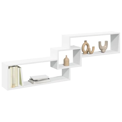 WRJENFSC Weißer Wandschrank Holzwerkstoff 158x18x53cm Schmal - Hängendes Regal mit Viel Stauraum für Küche Bad Wohnzimmer Bücher Deko CD WRJENFSC Weißer Wandschrank Holzwerkstoff 158x18x53cm Schmal - Hängendes Regal mit Viel Stauraum für Küche Bad Wohnzimmer Bücher Deko CD von WRJENFSC