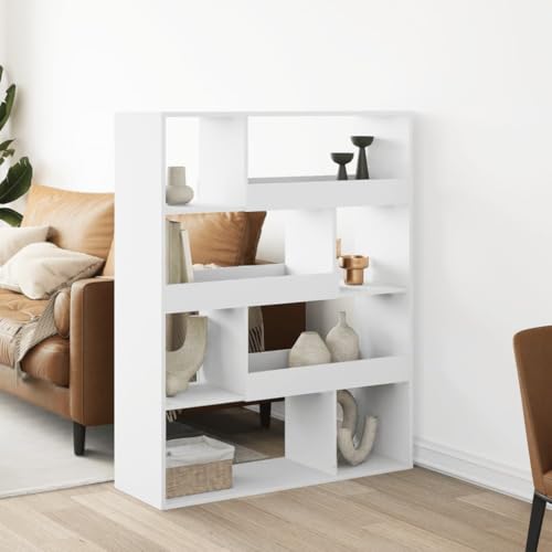 WRJENFSC Weißes Bücherregal aus Holzwerkstoff Schmal Hoch 100x33x125,5 cm mit 8 Fächern Raumteiler für Wohnzimmer WRJENFSC Weißes Bücherregal aus Holzwerkstoff Schmal Hoch 100x33x125,5 cm mit 8 Fächern Raumteiler für Wohnzimmer von WRJENFSC