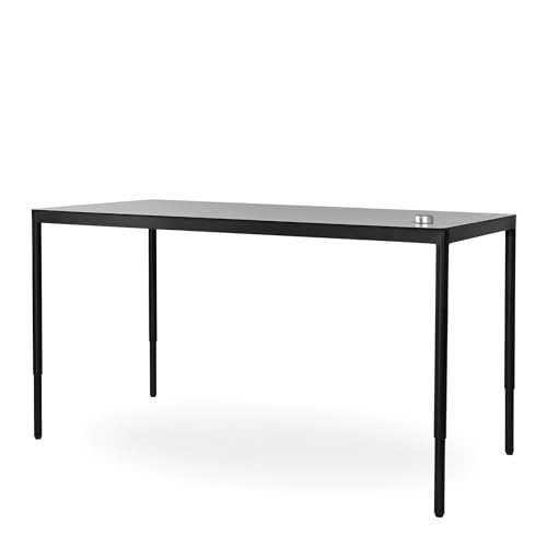 WRK21® Design Schreibtisch 160x80 cm – Elektrisch höhenverstellbar mit 4 Motoren – Premium 4 Tischbeine / 4 Fuß Schreibtisch - Memory, leise - Grau/Schwarz von WRK21