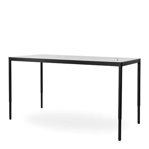 WRK21® Design Schreibtisch 180x90 cm – Elektrisch höhenverstellbar mit 4 Motoren – Premium 4 Tischbeine / 4 Fuß Schreibtisch - Memory, leise - Weiß/Schwarz von WRK21