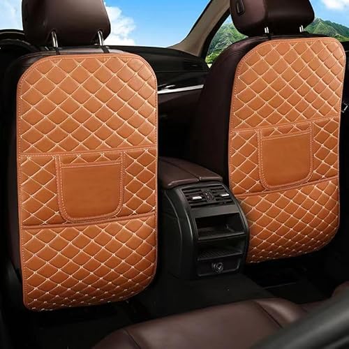 WRNHZNEW Autositz Rückenlehne Protector für BMW 5 Series 2005-2023, Leder Auto Rücksitz Anti Kick Pad Anti-Kick Matten Autositz RüCkenlehnenschutz Auto Rücksitz Schutzpolster,Brown von WRNHZNEW