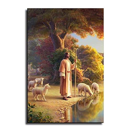 702 Poster, Der gute Schäferhund, Jesus Christentum, Poster, Zimmerdekoration, 40,6 x 61 cm, ohne Rahmen von WRR
