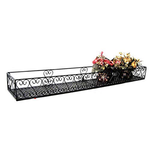 Metall Blumentopfhalter Balkon Geländer Pflanze Stand An der Wand montiert Innen Hängend Topfgestell Leitplanke Bonsai Anzeige Regal Schwimmende Regale Kreativ Dekoration Schwarz von WRRAC-Stand