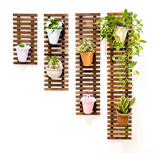 Pflanze Blume Stand An der Wand montiert Bonsai Anzeige Regal Holz Kletterwand Schwimmende Regale Wohnzimmer Pflanzenhänger Dekorativ Balkon Orchidee-grüner Rettich-Gestell von WRRAC-Stand