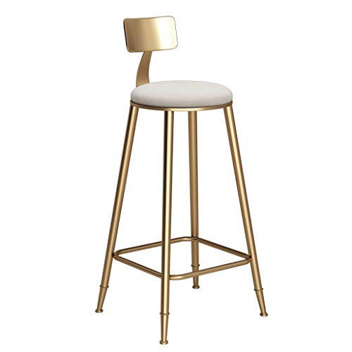 WRRAC-Stuhl Moderner Empfangsstuhl Barhocker Runder Samtstoff Sitze Hohe Hocker für die Frühstückstheke zu Hause (45/65/75 cm hoch), Weiß von WRRAC-Stuhl