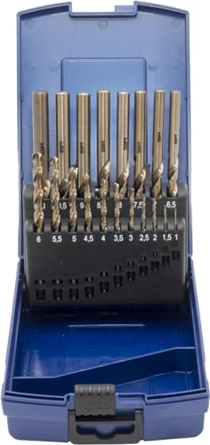 WRS Satz HSS-E (Co5%) Spiralbohrer DIN 338/N für Stahl/VA, mit Kreuzanschliff, Industriequalität, in ROSE-Kunststoffkassette, Größen Name: 1,0-10,0mm/0,5stgd., 19-tlg. von WRS WINTERHOFF